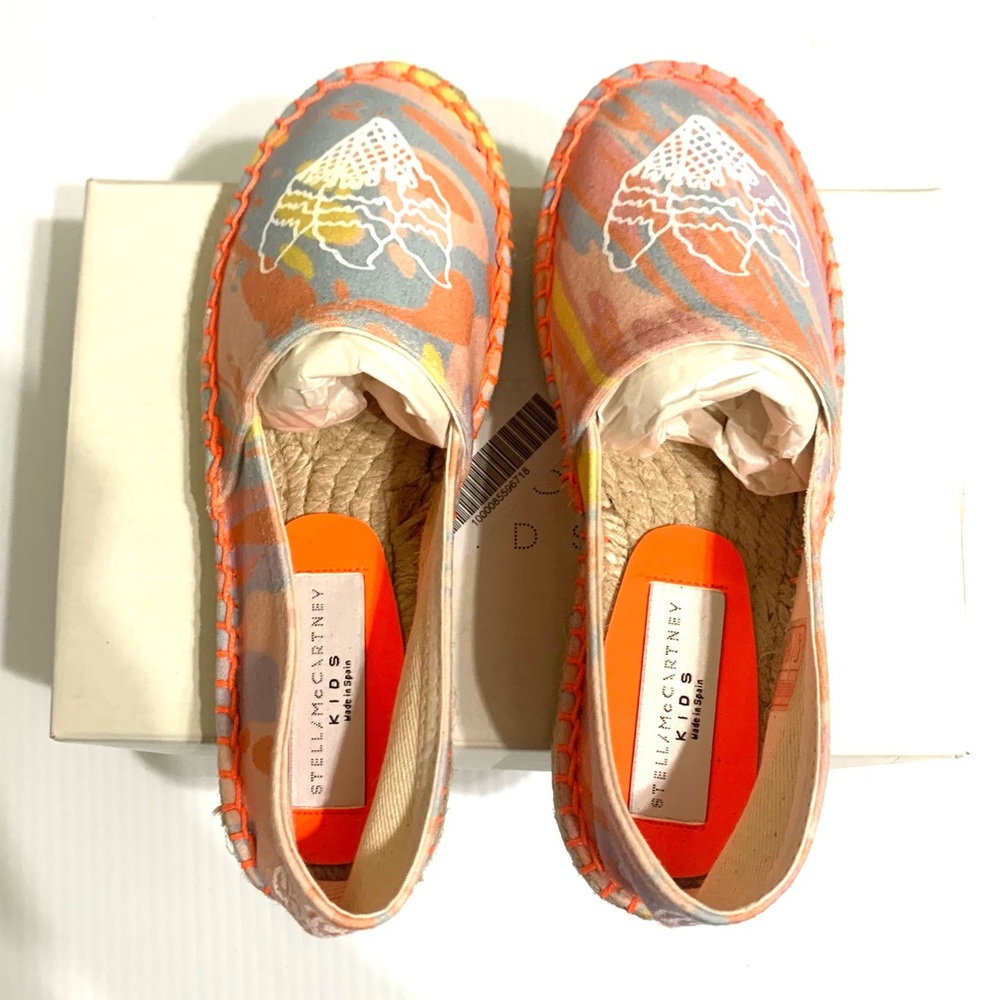 STELLA MCCARTNEY Authentic Kids Espadrilles Ice Cream Orange Camo Accent